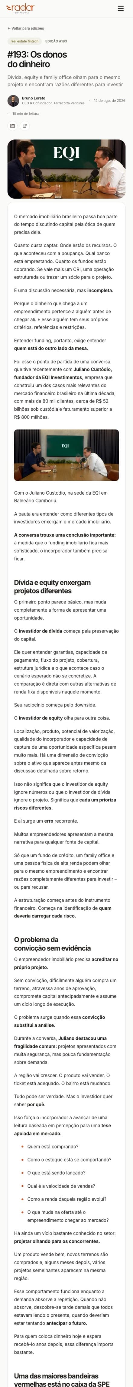 Edição #193 do Radar aberta na tela